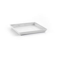 BLUMENTOPFUNTERSETZER quadratisch 28/28/3 cm Weiß - Weiß, Kunststoff (28/3cm) - Ecopots