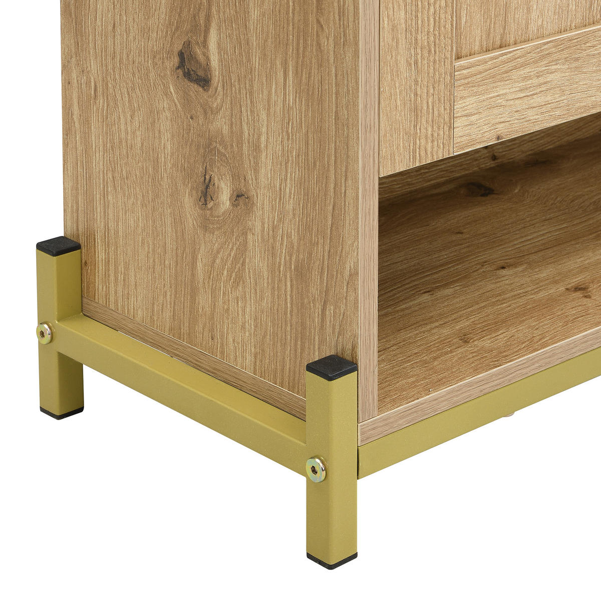 SCHUHSCHRANK aus MDF 108,5x24x100cm in Naturfarben mit 4 Türen - Naturfarben, Holzwerkstoff (108.5/100/24cm) - Modfu