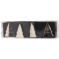 SERVIETTENRINGE Weihnachtsmotiv Silber 4er-Set - Silberfarben, Metall (4/4/5cm) - Home Styling Collection