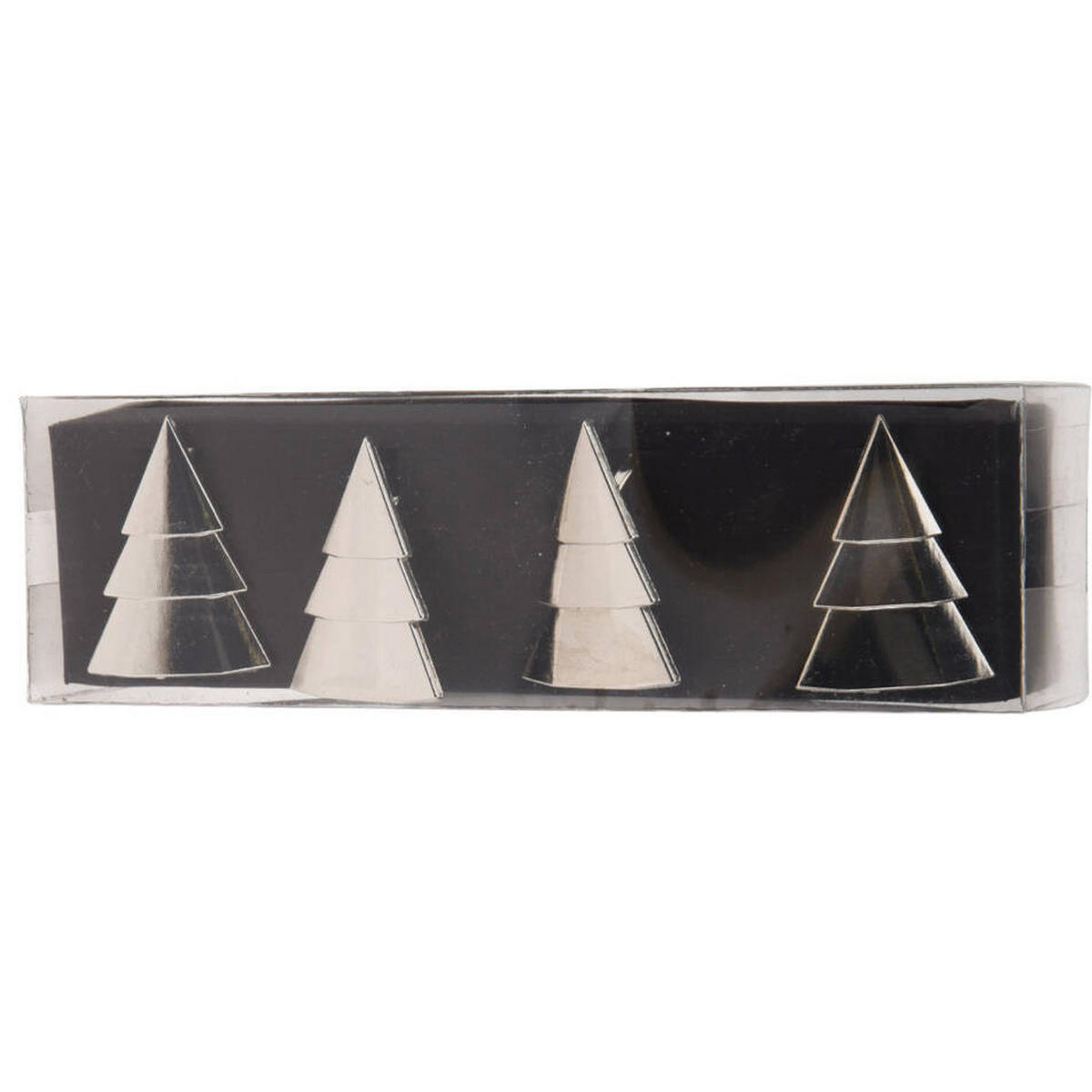 SERVIETTENRINGE Weihnachtsmotiv Silber 4er-Set - Silberfarben, Metall (4/4/5cm) - Home Styling Collection