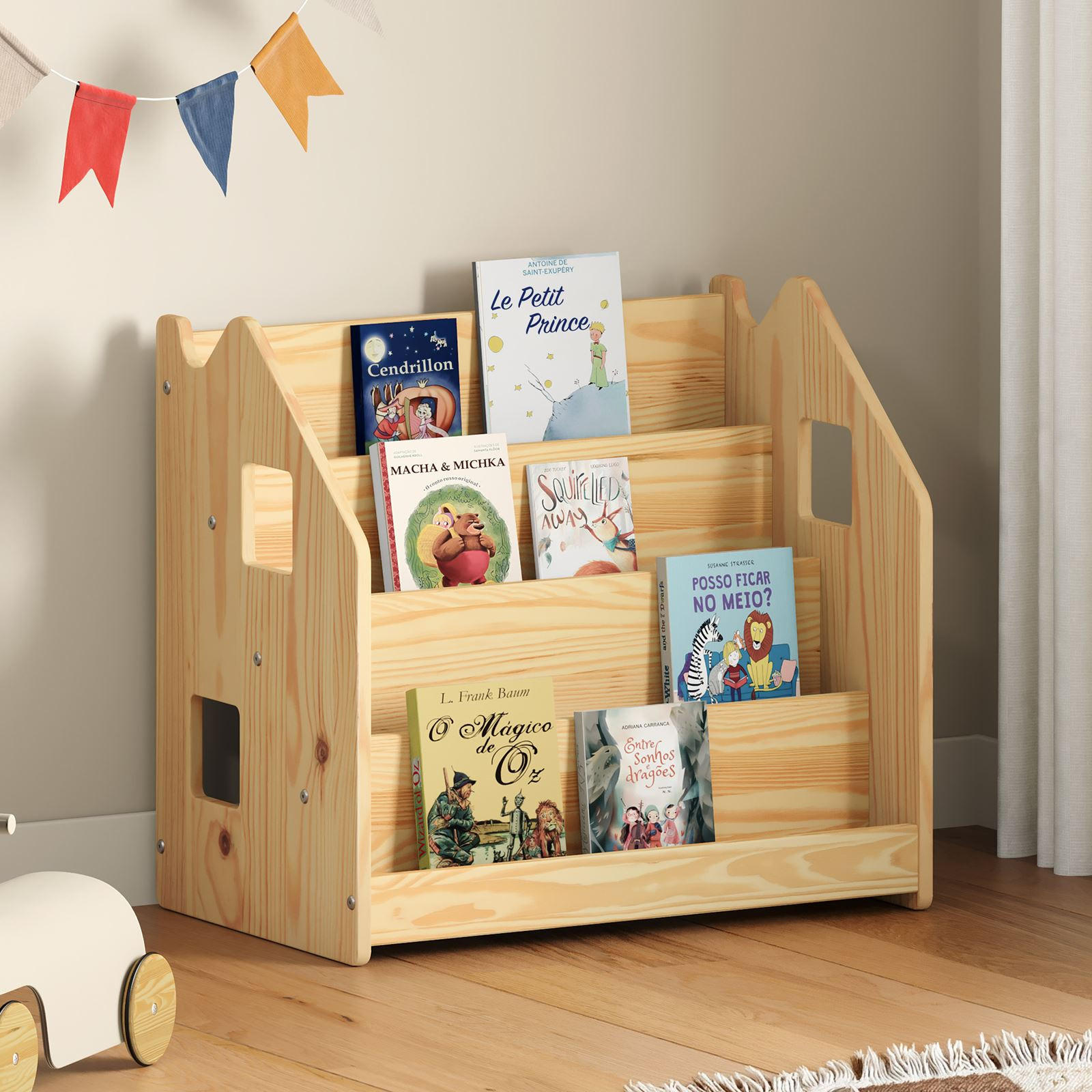 BÜCHERREGAL BRUNO - Naturfarben, Holz (65/60/40cm) - IDIMEX
