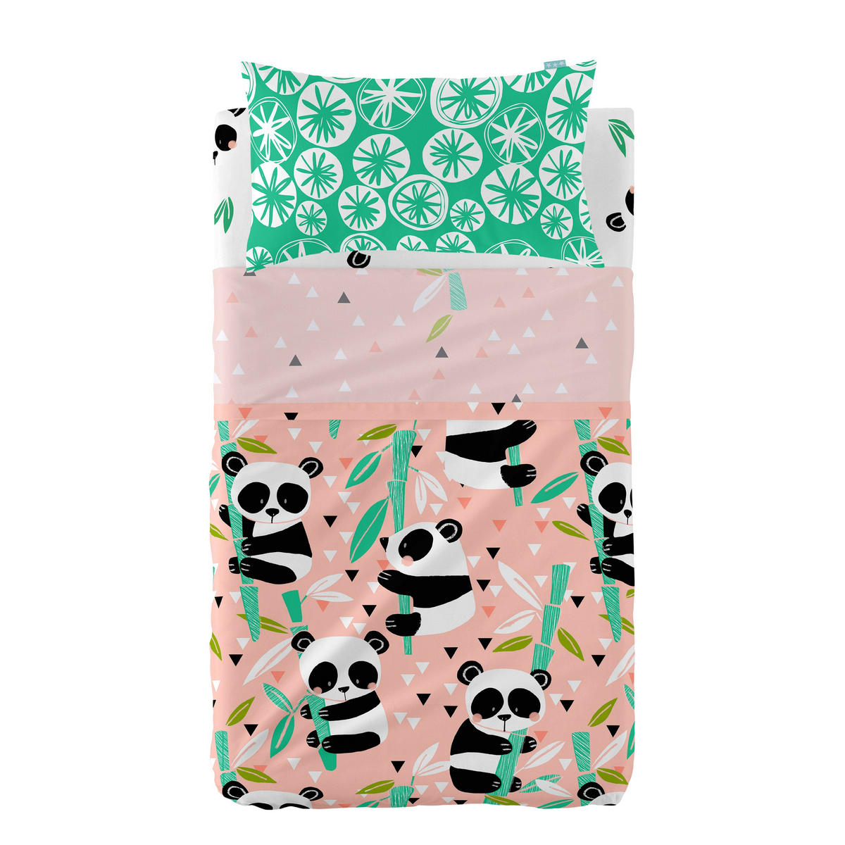 BETTWÄSCHE 2er-Set teiliges panda garden 120x180 cm (kinderbett) rosa - Pink, Textil (120/180cm) - Happy Friday