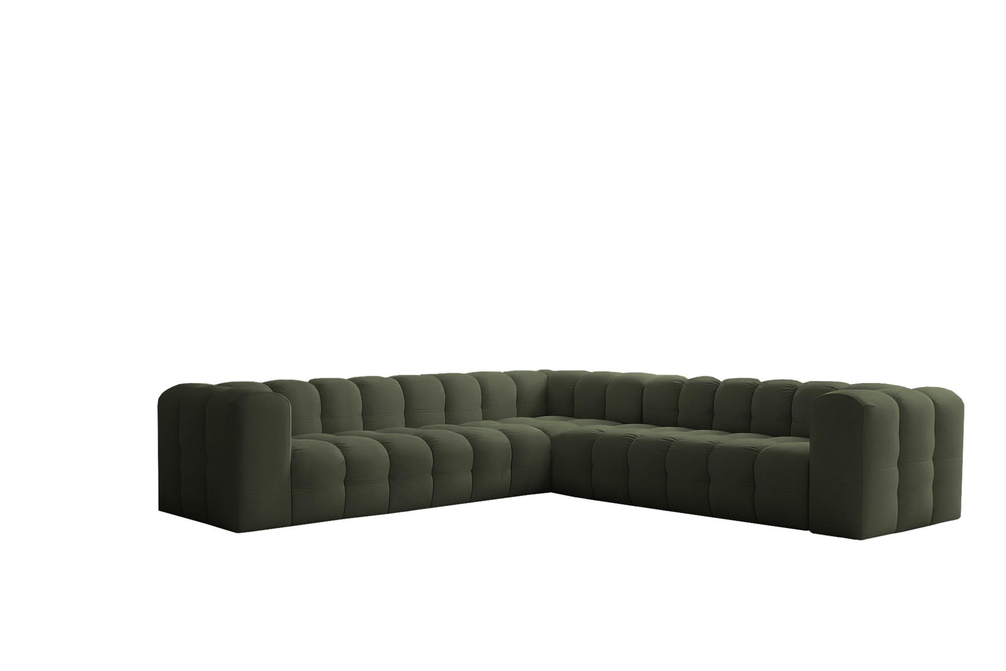 ECKSOFA Solvie In Tiffani - Grün, Holzwerkstoff/Textil (300/300cm) - Fun Möbel