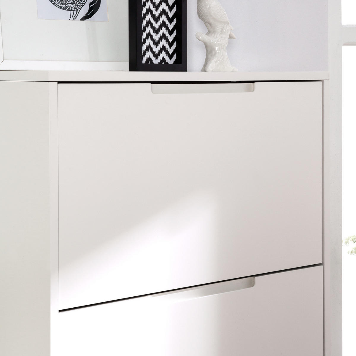 SCHUHKIPPER - Eichefarben/Weiß, Holzwerkstoff (63/162/24cm) - home24