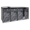 4ER MÜLLTONNENVERKLEIDUNG rechteckig Anthrazit, Marmor Schwarz Dekor - Anthrazit/Schwarz, Metall (264/117/80cm) - MCW