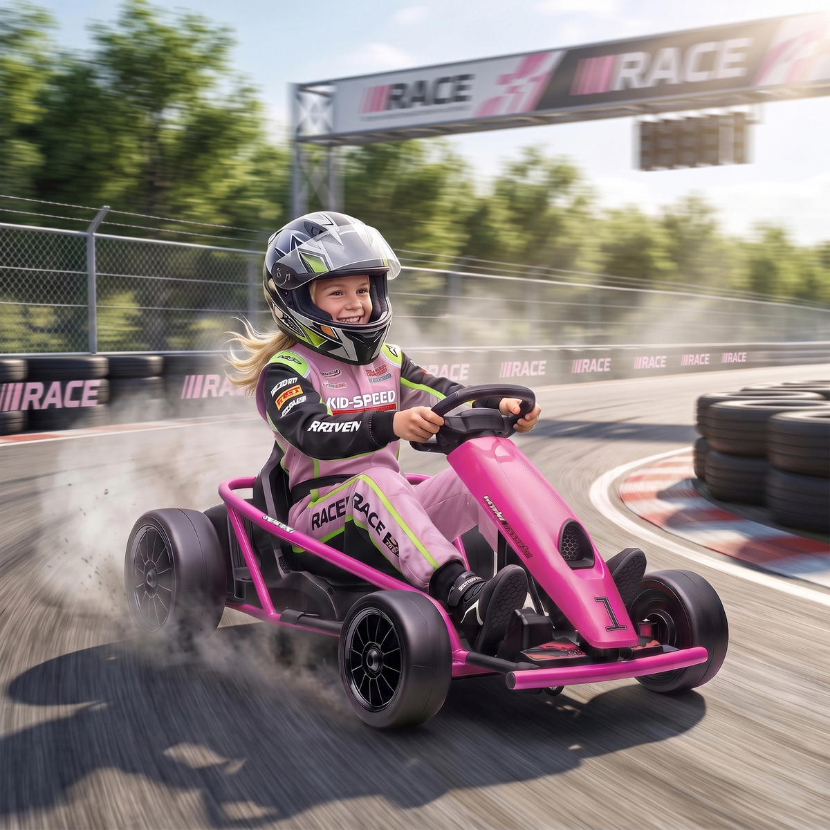ELEKTRO-GO-KART Kunststoff Metall Rosa - Rosa, Kunststoff (115/77/54cm) - HOMCOM