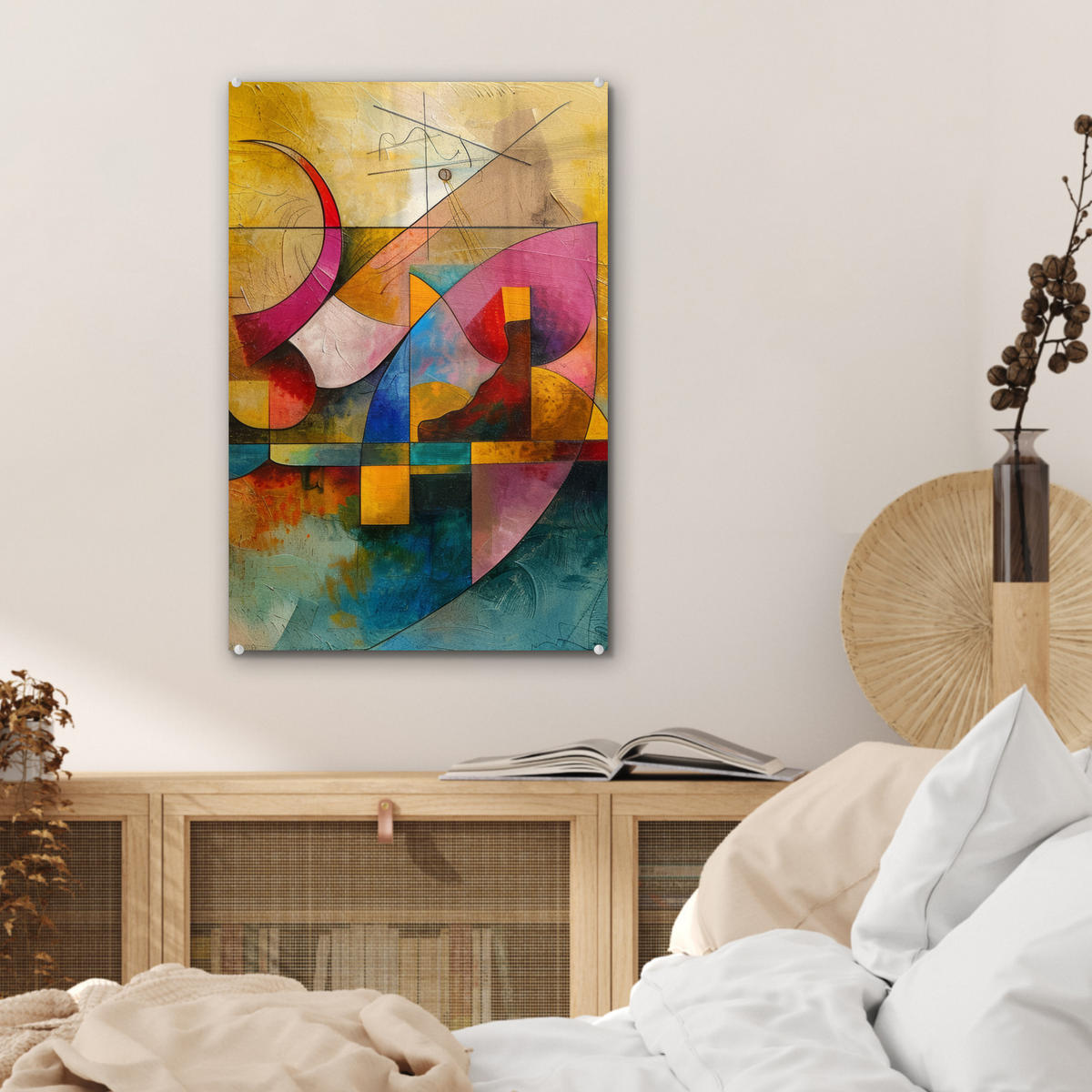 ACRYLGLASBILD Kunst - Abstrakt - Modern 40x60 cm - Gelb, Glas (40/60cm) - MuchoWow