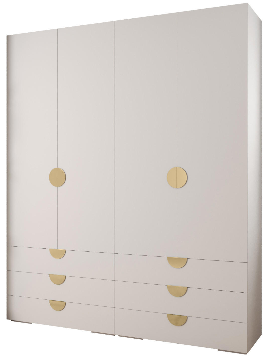Abiks Möbel Garderoben-Set Weiß, Gold 200x236.7x47 cm