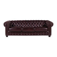SOFA ohne Schlafmöglichkeit - 4 Personen - Leder - Bordeaux - - Bordeaux, Leder (240/73/99cm) - Vente-Unique