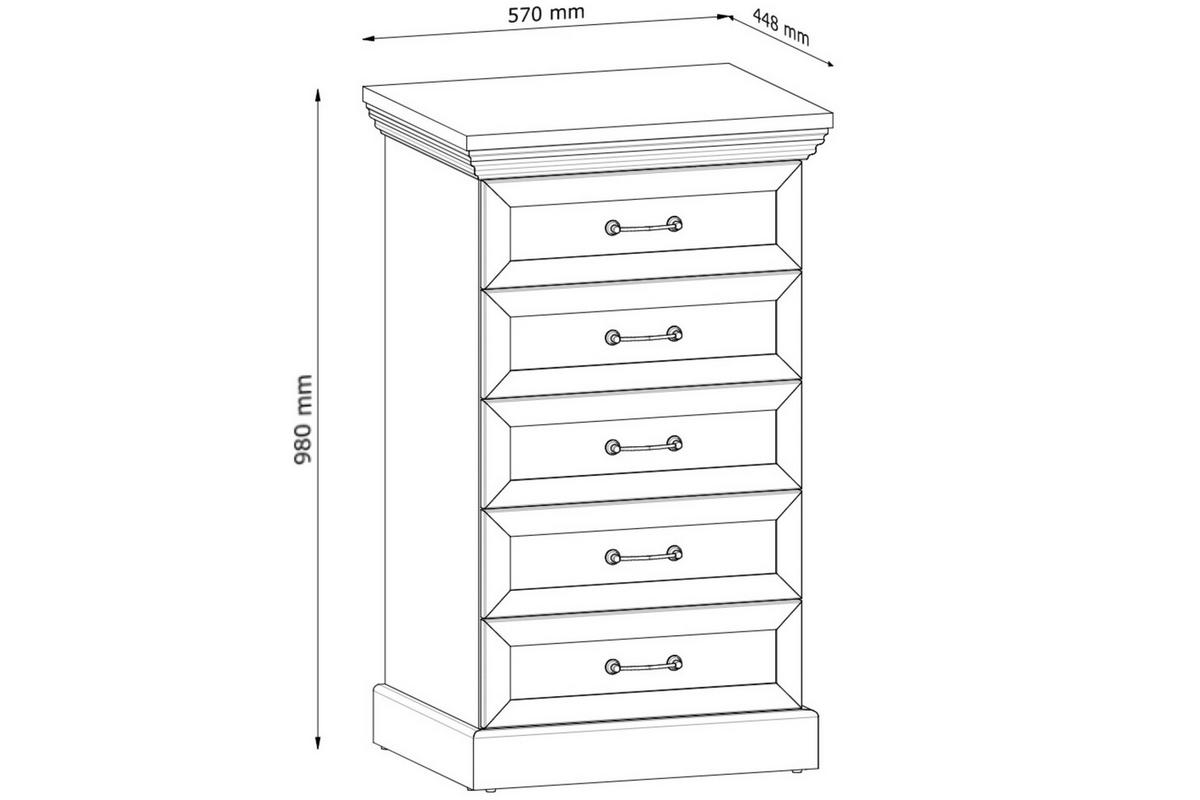 KOMMODE ARVEN mit Schubladen und Türen, Cremeweiß - Eichefarben/Creme, Holz (57/98/45cm) - KONSIMO®