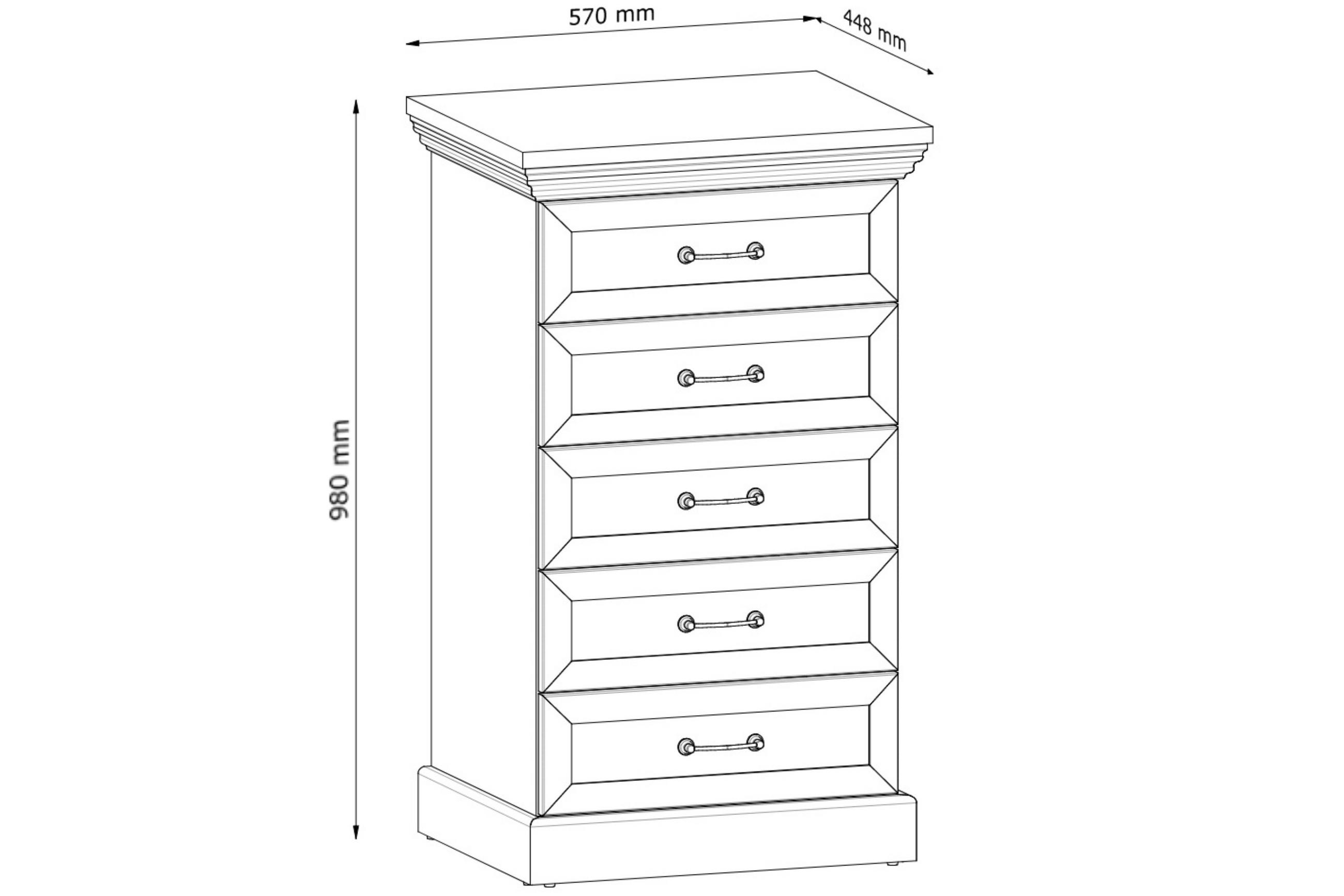 Thumbnail - Konsimo® Kommode, Creme, Eiche, Holz, Rechteckig, 57x98x45 cm, Hergestellt in Europa, Wohnzimmer, Kommoden & Sideboards,...
