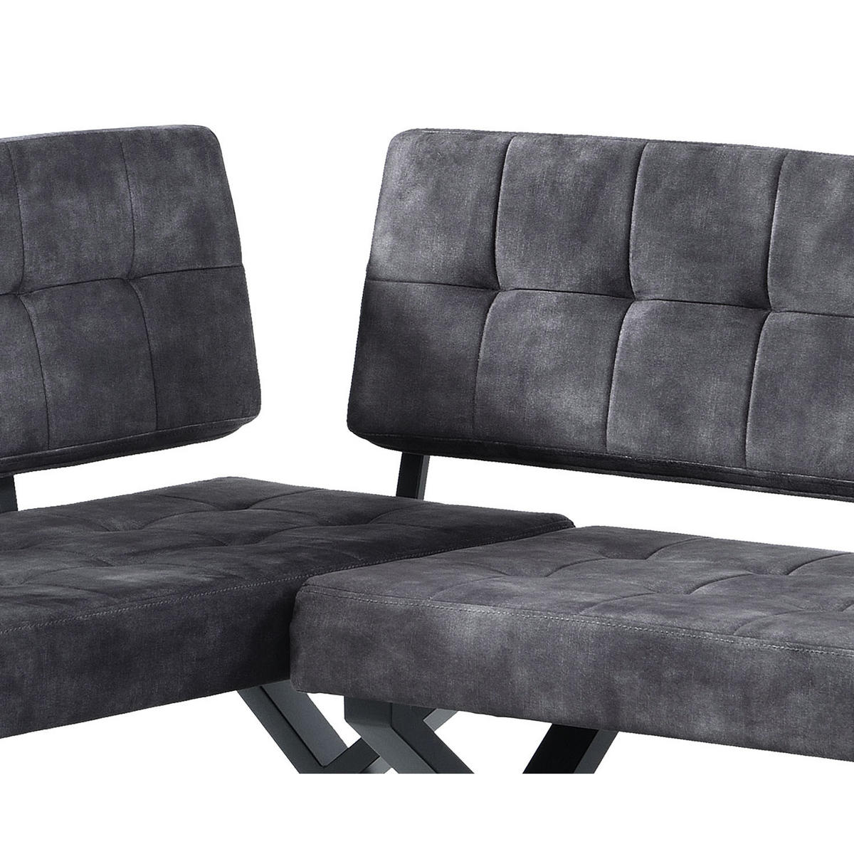 SITZBANK KAREN - Anthrazit, Metall (135/48/56cm) - B&D Home