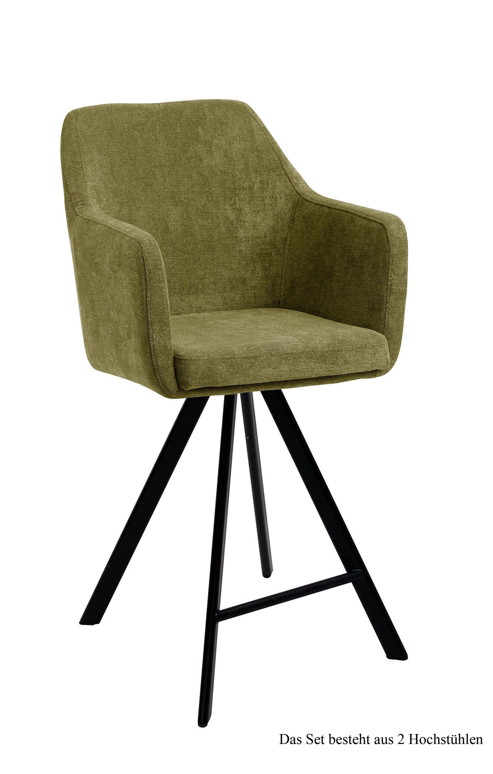 THEKENSTUHL (2er-Set) Delilah 57x104x60 Schwarz/Olivgrün - Schwarz/Olivgrün, Kunststoff (60/104/57cm) - 58aufmkessel