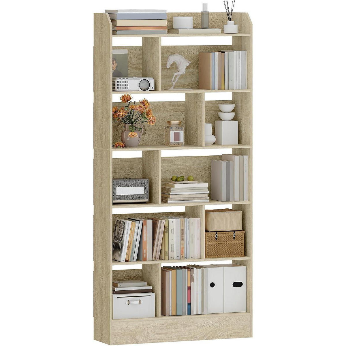 BÜCHERREGAL 6 Fach Eichenbeige 80 x 170 cm - Beige, Holzwerkstoff (80/170/24cm)