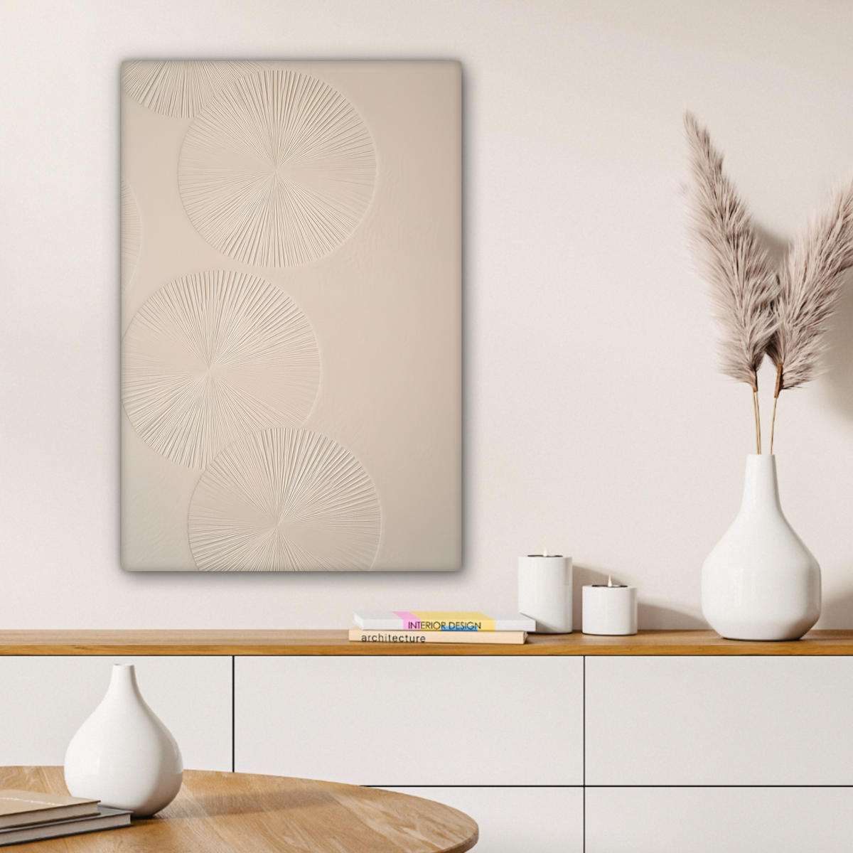 LEINWANDBILD Japandi - Beige - Modern 40x60 cm - Ecru, Textil (40/60cm) - MuchoWow