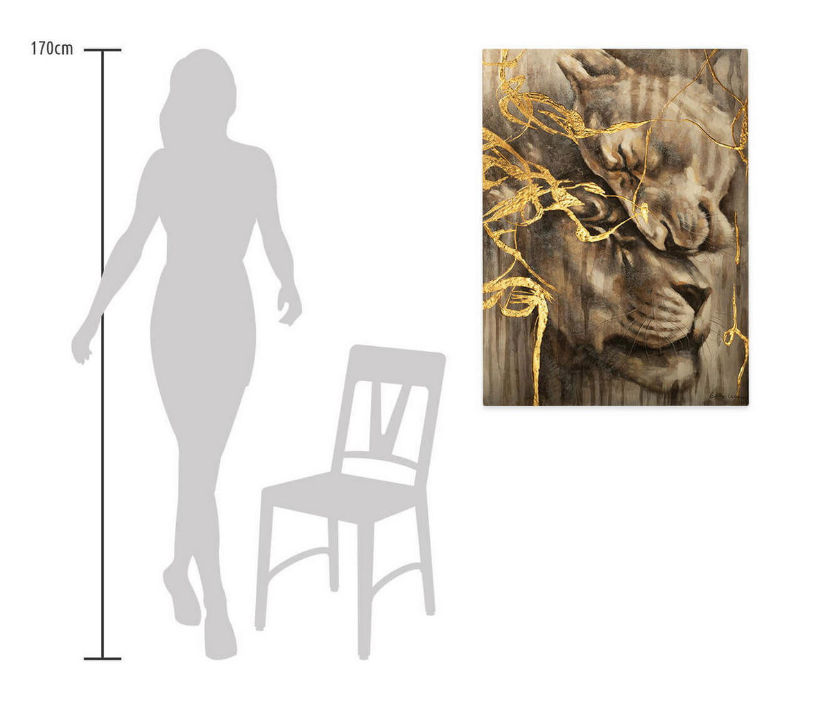 ACRYLBILD HANDGEMALT 75/100 cm - Goldfarben, Holz/Textil (75/100cm) - KUNSTLOFT