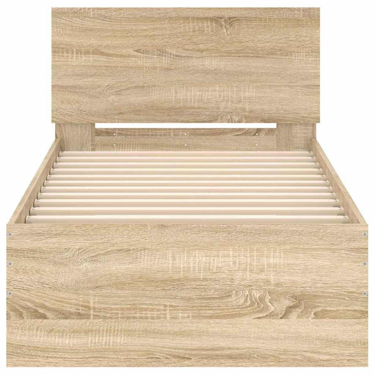 BETTGESTELL Ohne Matratze Mit Kopfteil Sonoma-Eiche 90/200 Cm - Braun, Holzwerkstoff (90/200cm) - vidaXL