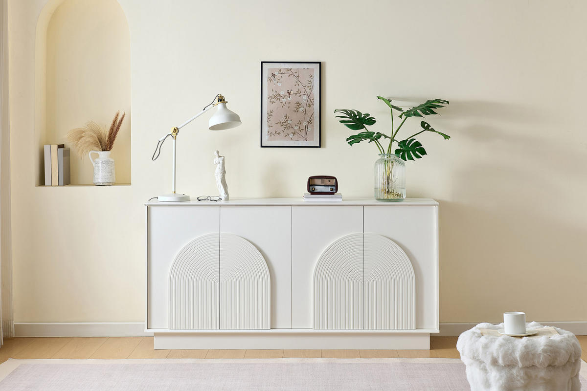 SIDEBOARD 160 cm 4 Türen weiß - Weiß, Holzwerkstoff (160/80/38cm)