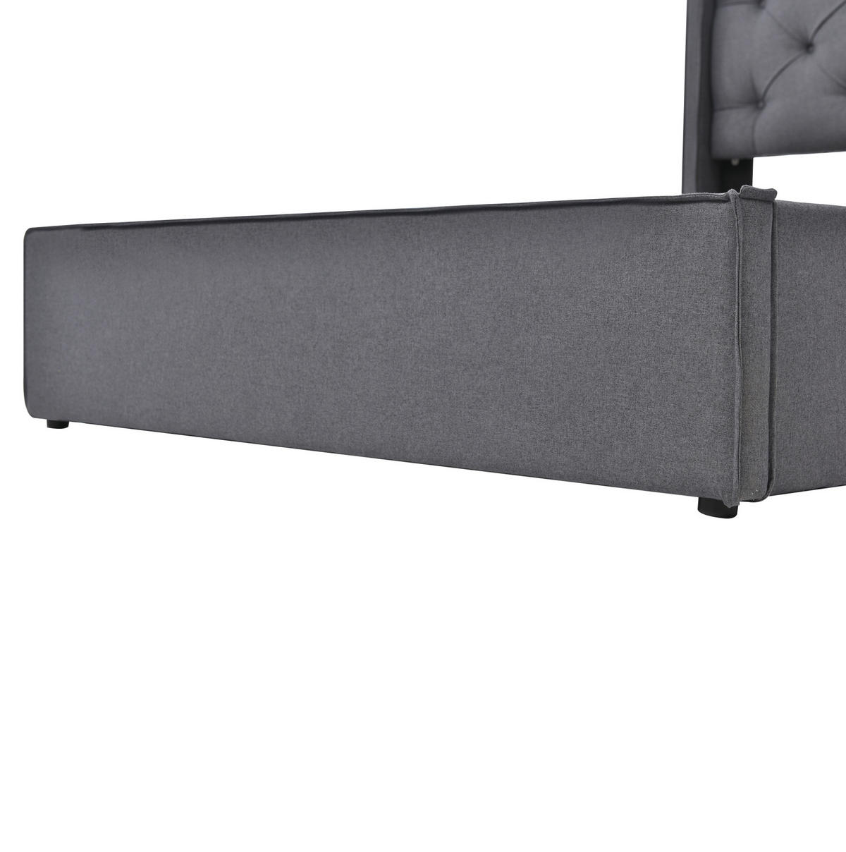 POLSTERBETT 140/200 cm Grau aus Baumwolle mit Bettkasten - Grau, Textil (140/200cm) - OKMYHOME