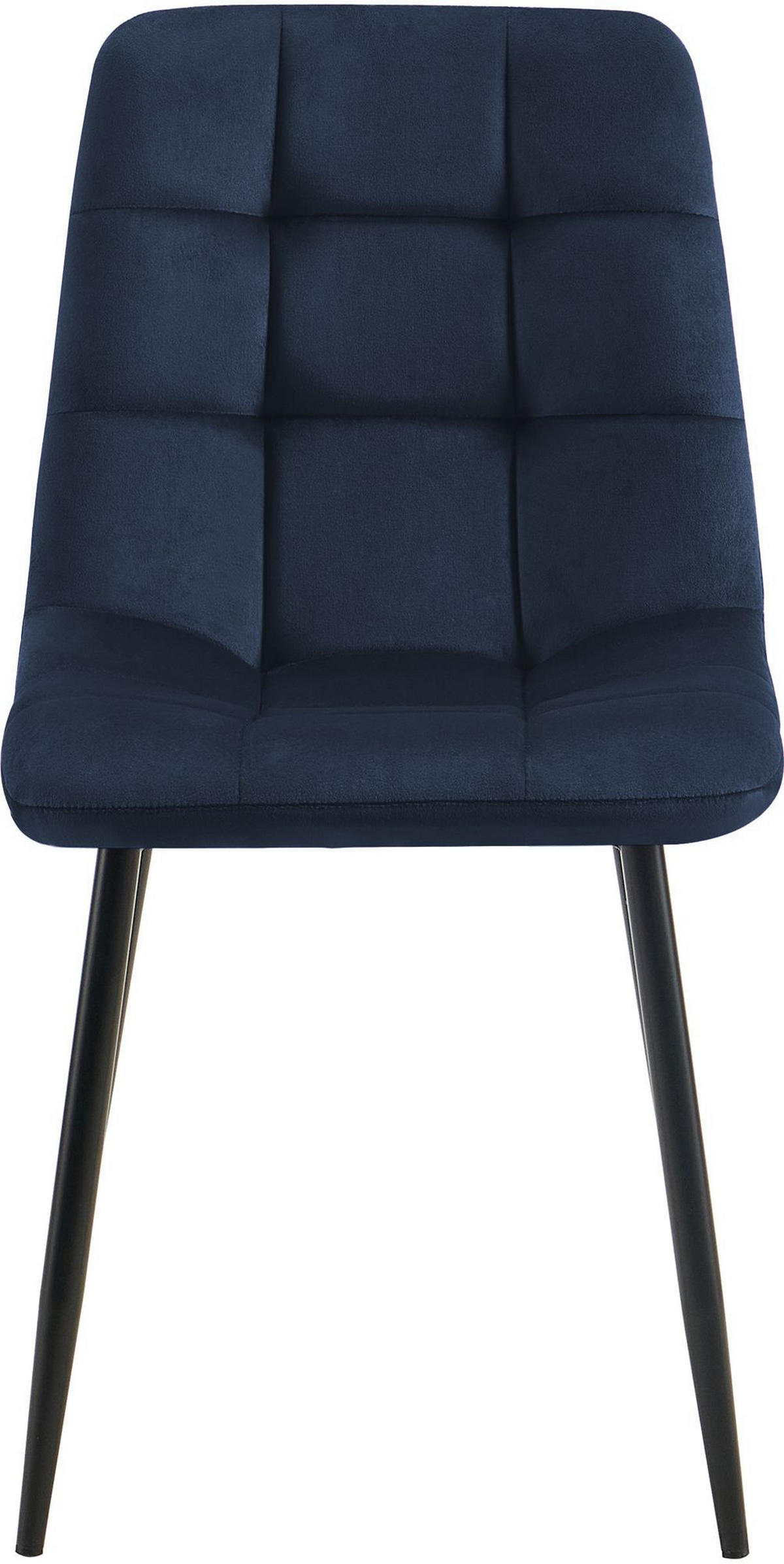 STUHL Samt Blau - Blau, Textil/Metall (45/84/55cm) - CLP