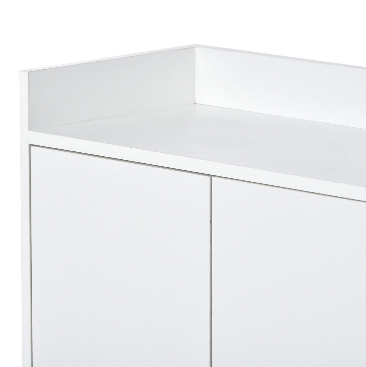 SIDEBOARD grifflos 120 x 30 x 80 cm Weiß 4-türig - Weiß, Holzwerkstoff (120/80/30cm) - Meubliv