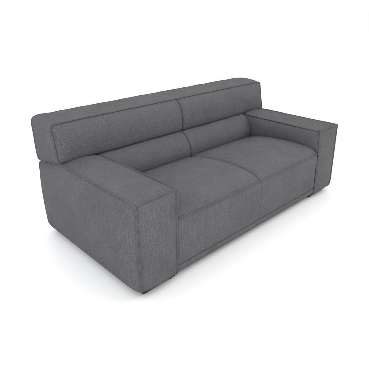 2,5-SITZER Umea Chenille Grau 194/106/78 cm - Grau, Kunststoff/Textil (194/78/106cm) - foamnova