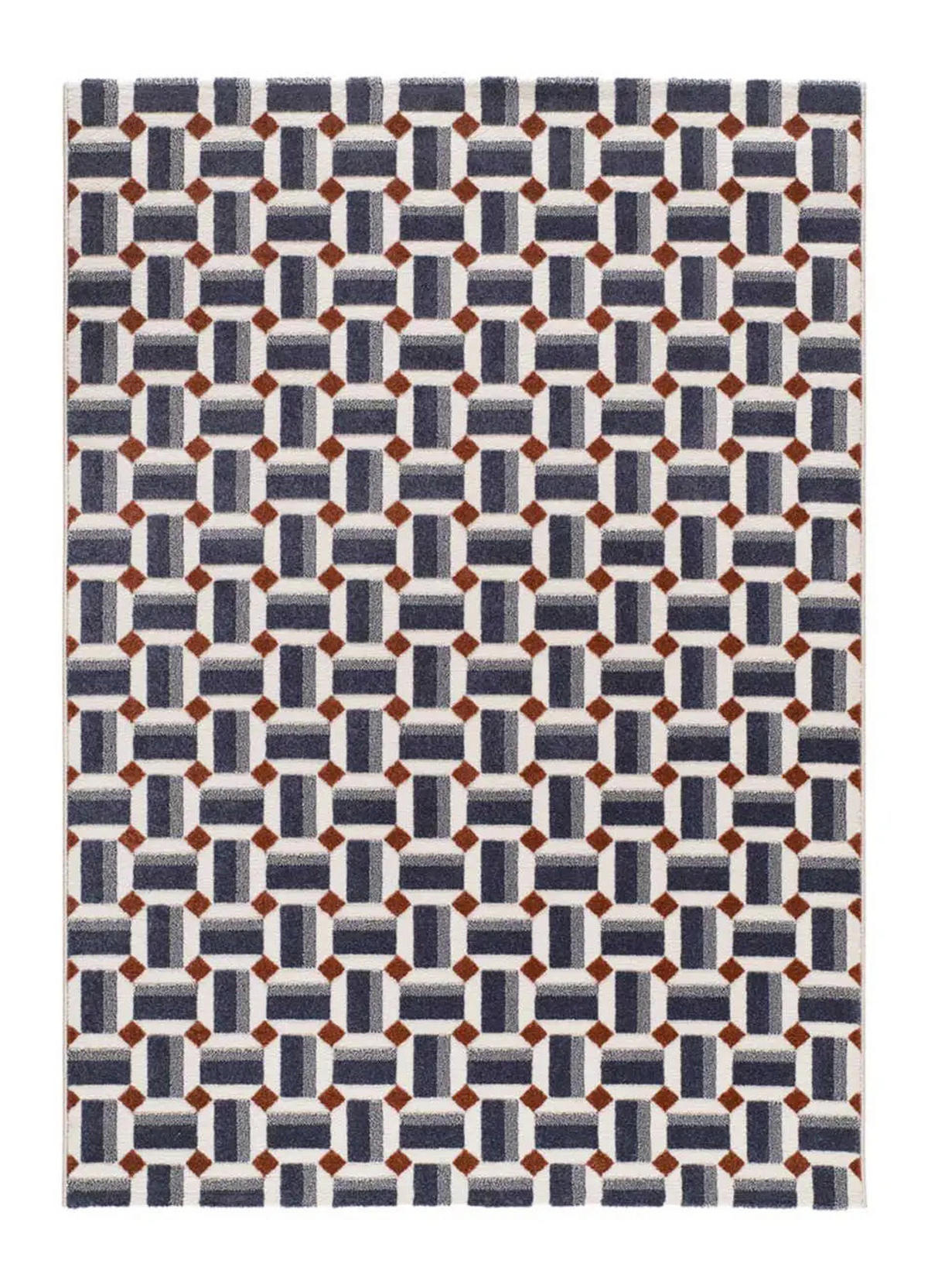 KURZFLORTEPPICH Blau / Weiß Amara 160/230 cm - Blau/Weiß, Naturmaterialien/Textil (160/230cm) - Atticgo