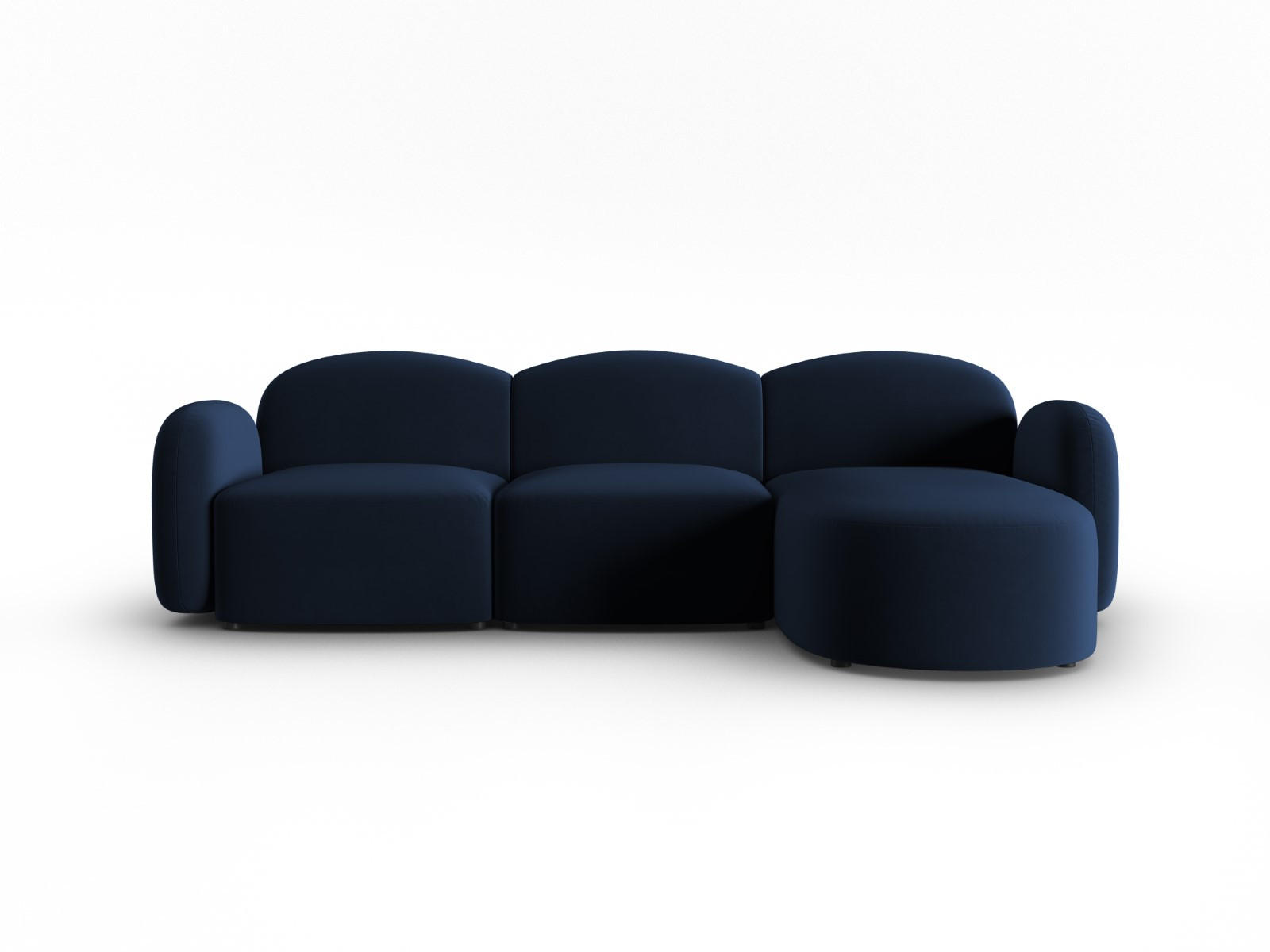 ECKSOFA rechts Blair aus Samt königsblau 4 Sitzplätze - Blau, Textil (155/272cm) - Micadoni