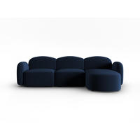 ECKSOFA rechts Blair aus Samt königsblau 4 Sitzplätze - Blau, Textil (155/272cm) - Micadoni