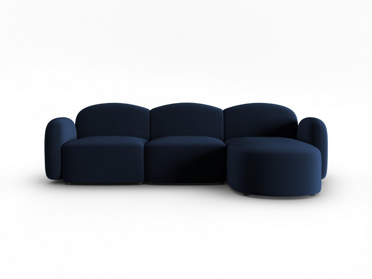 ECKSOFA rechts Blair aus Samt königsblau 4 Sitzplätze - Blau, Textil (155/272cm) - Micadoni