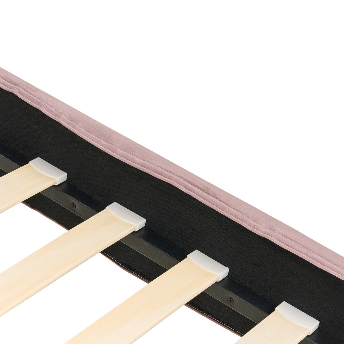 POLSTERBETT 140/200cm Rosa Fitou - Pink, Textil (140/200cm) - Beliani