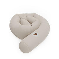 NESTCHENSCHLANGE Cozy "Hungry Hedgehog, Stone" 190 cm Bettschlange - Rot/Grau, Textil (15/190cm) - Sämann – make a difference.