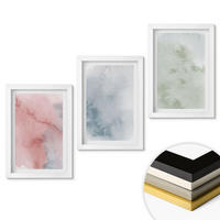 WANDBILDER 3er-Set - 20x30 cm Weißer Rahmen - Pastellfarbene Aquarellstrukturen - Weiß, Kunststoff (20/30cm) - ArtPrintCave