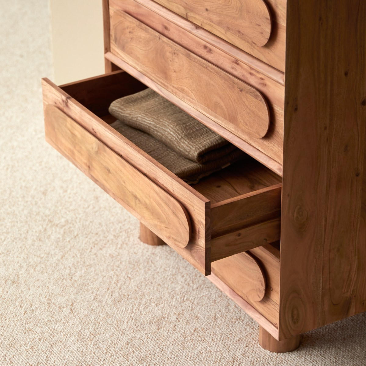 KOMMODE Olga Natur aus Akazie - Naturfarben, Holz (82/114/50cm) - Tikamoon