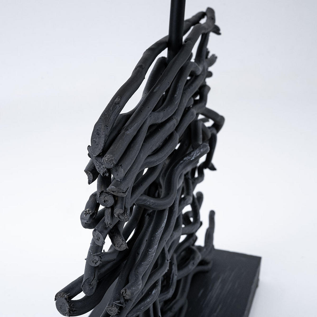 TISCHLEUCHTE Holz Grau Textil - Grau, Holz (40/15/50cm)