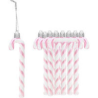 WEIHNACHTSBAUMSCHMUCK 12-teiliges Set Zuckerstangen-Anhänger Rosa - Multicolor, Kunststoff (3/1/12cm)