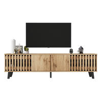 TV-SCHRANK 180/40/55 cm Naturholzfarbe aus Spanplatte mit 8 Fächern - Hellbraun, Holzwerkstoff (180/55/40cm) - OKWISH