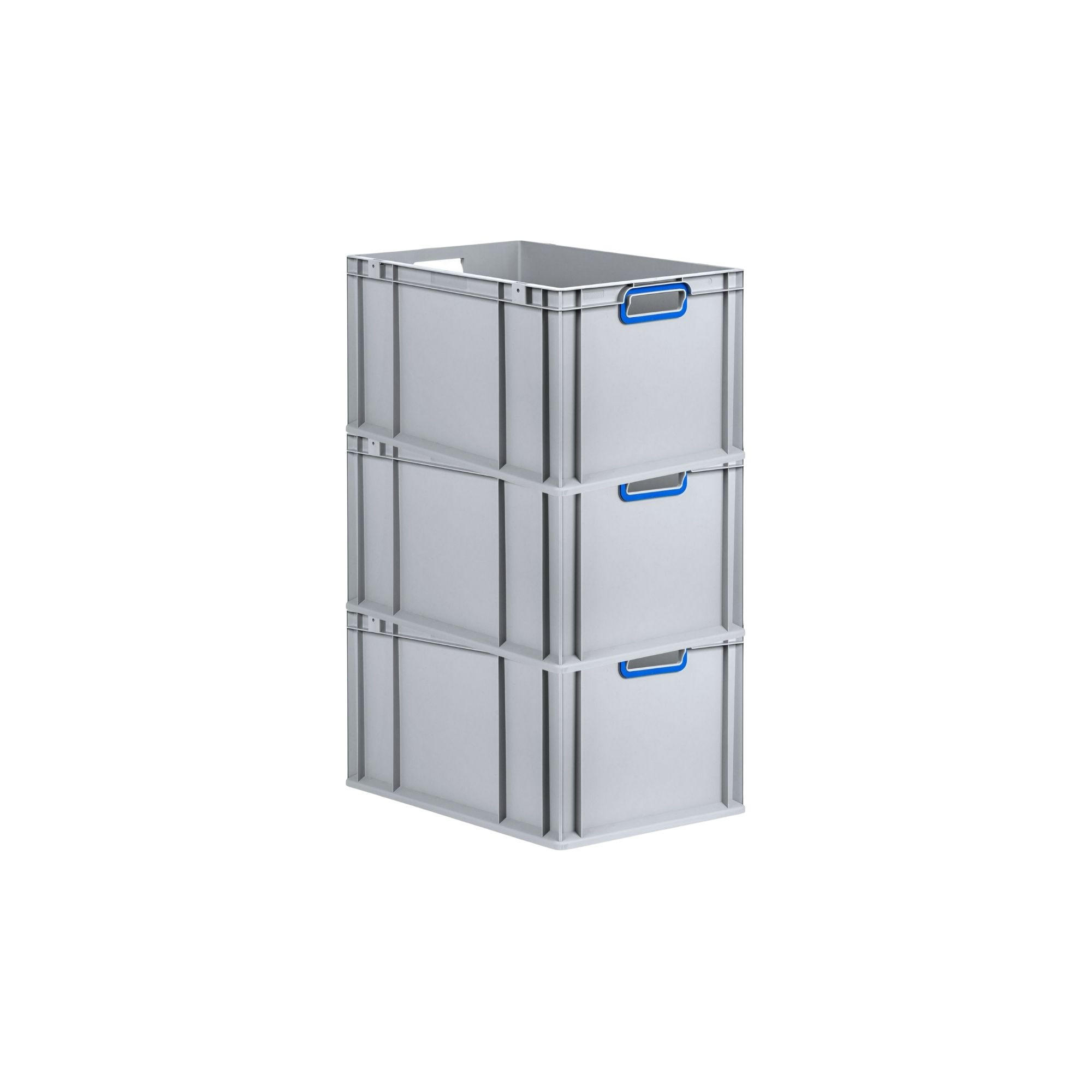 EUROBOX 3x Nextgen Color 32x40x60cm 65 Liter Griffe Blau Offen - Blau, Kunststoff (40/22/60cm) - PROREGAL
