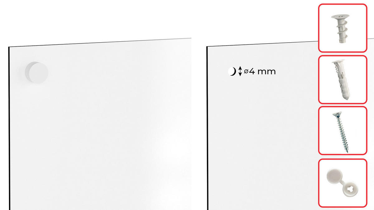 MAGNETPLATTE rahmenloses SLIMboard - Magnetisches trocken abwischbares Whiteboard 300x120 cm - Weiß, Metall (300/120/0.3cm) - ALLboards