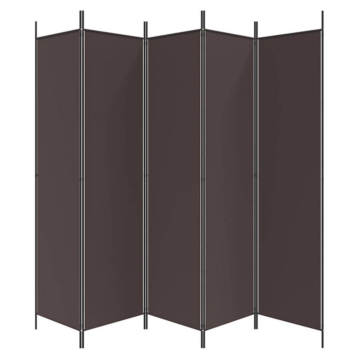 PARAVENT 5-teilig Braun 250/200 Cm Stoff - Braun, Textil (250/200/0.1cm) - vidaXL
