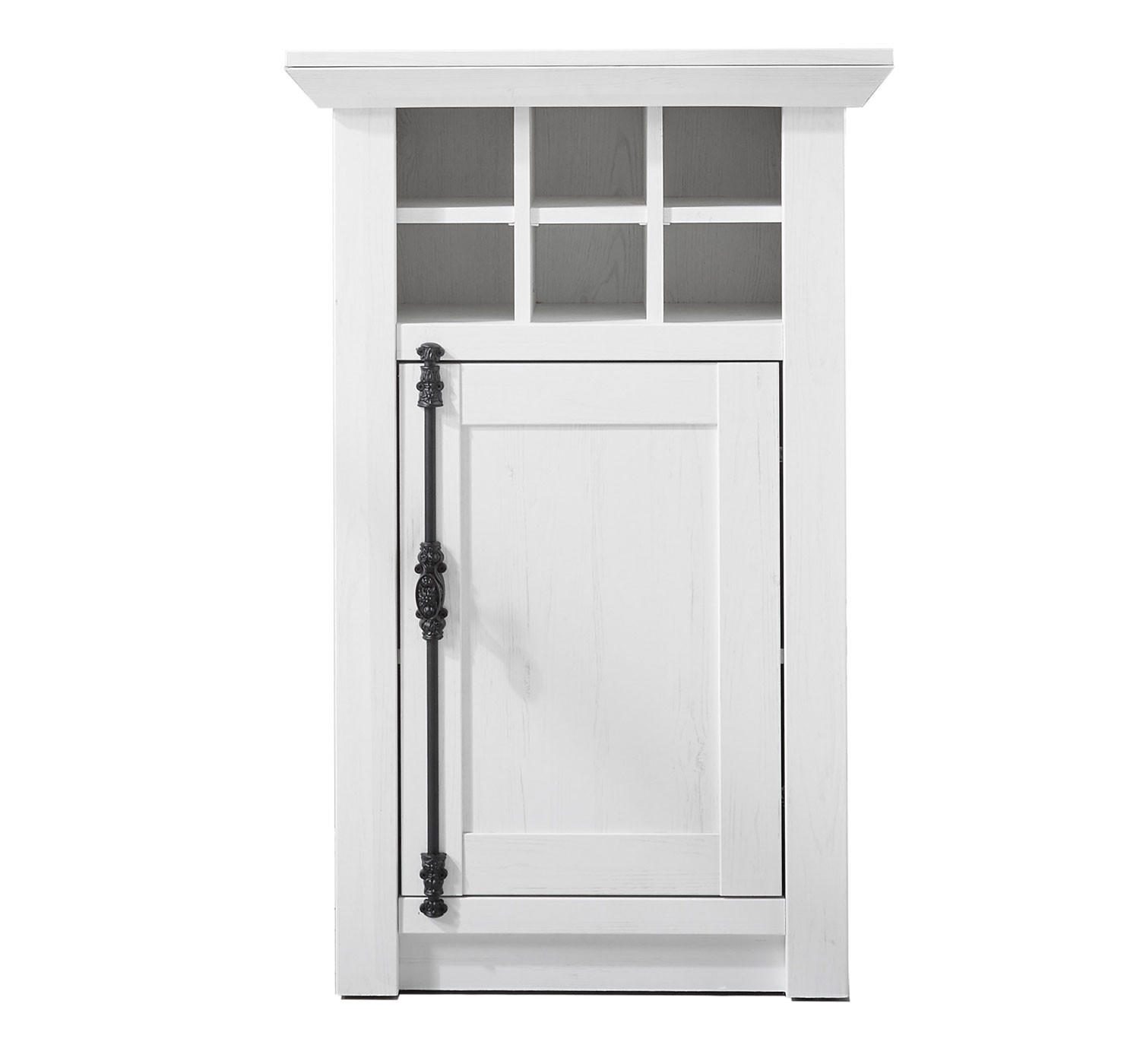 FLASCHENSCHRANK Westerland pinie weiß 63 / 45 / 100cm - Weiß/Pinienfarben, Holzwerkstoff/Metall (63/100/45cm) - Feldmann-Wohnen