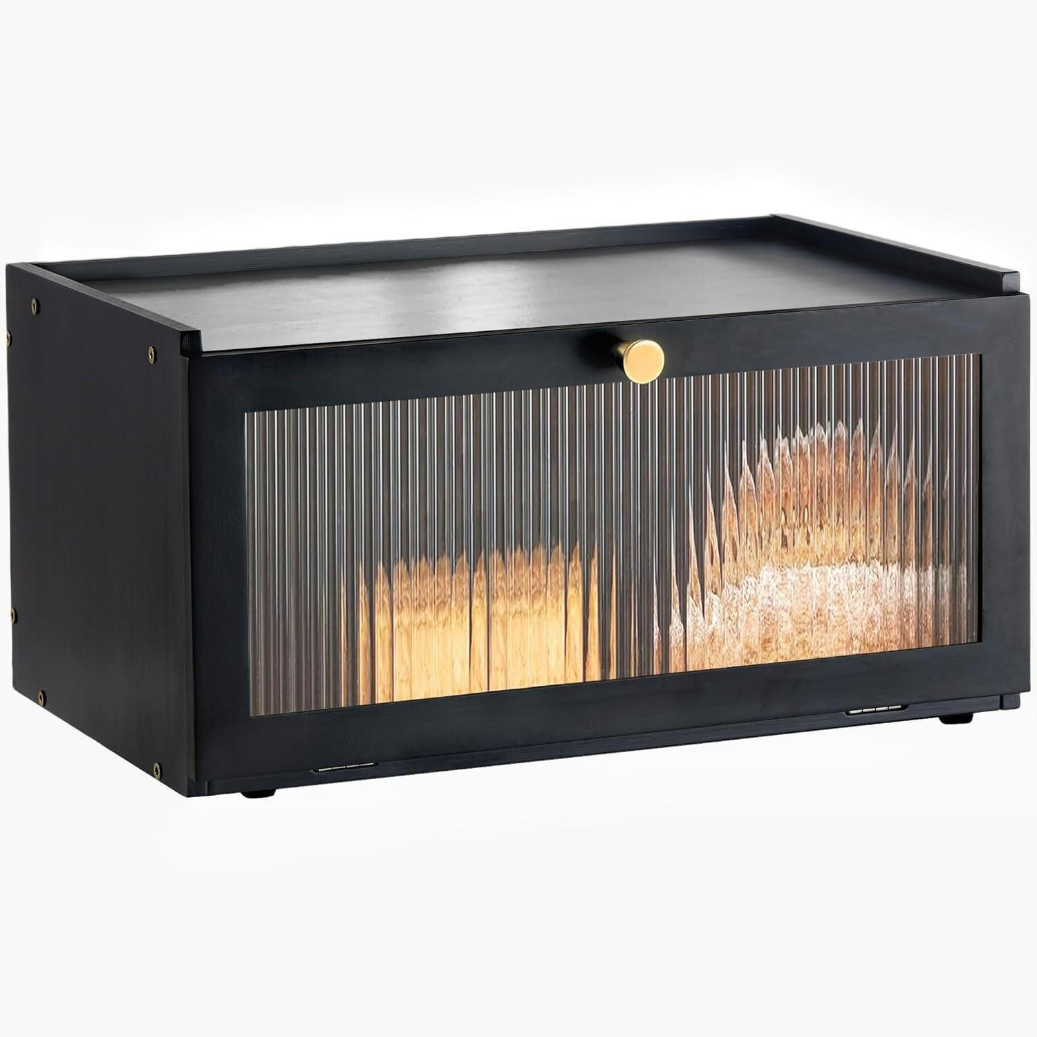 BROTKASTEN Bambus Schwarz 40 cm - Schwarz, Naturmaterialien (25/20/40cm)