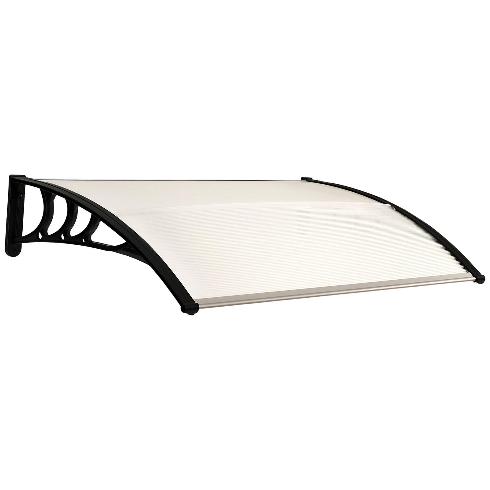 VORDACH DE-07398 Pultvordach aus Polycarbonat, 100x75 cm Transparent - Transparent/Schwarz, Kunststoff (75/23/100cm) - ComfortXL