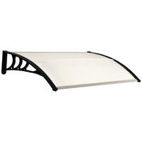 VORDACH DE-07398 Pultvordach aus Polycarbonat, 100x75 cm Transparent - Transparent/Schwarz, Kunststoff (75/23/100cm) - ComfortXL