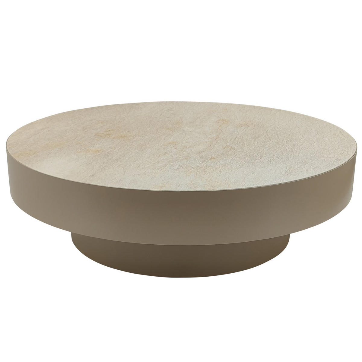 COUCHTISCH Corfu Beige 90/90/27cm - Beige, Stein (90/90/27cm) - PTMD Collection
