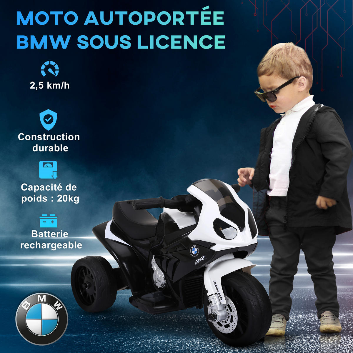 ELEKTRO-MOTORRAD DE-12982 3 Räder Schwarz - Schwarz, Kunststoff (66/37/44cm) - ComfortXL
