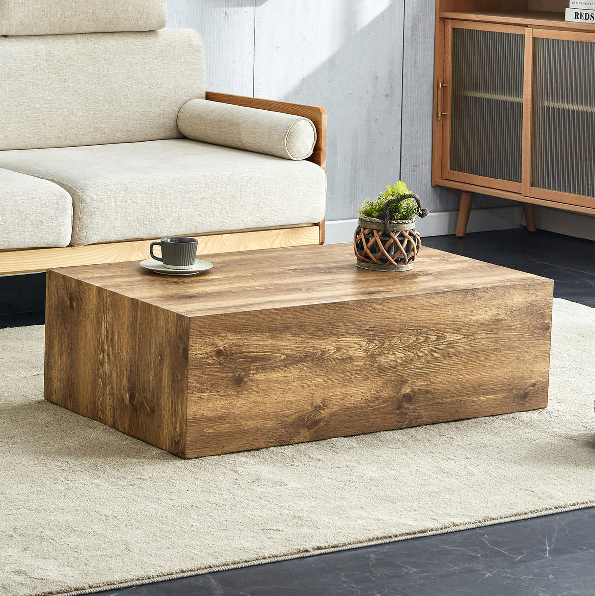 COUCHTISCH 90/50/30 cm aus MDF in Holzoptik ohne Montage - Kieferfarben, Holzwerkstoff (90/50/30cm) - OKMYHOME