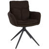 ARMLEHNENSTUHL Stoff Braun - Schwarz/Braun, Textil/Metall (60/88/65cm) - CLP