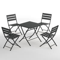 GARTENESSGRUPPE - 5-teilig - Stahl - Salbei - Anthrazit, Metall - home24