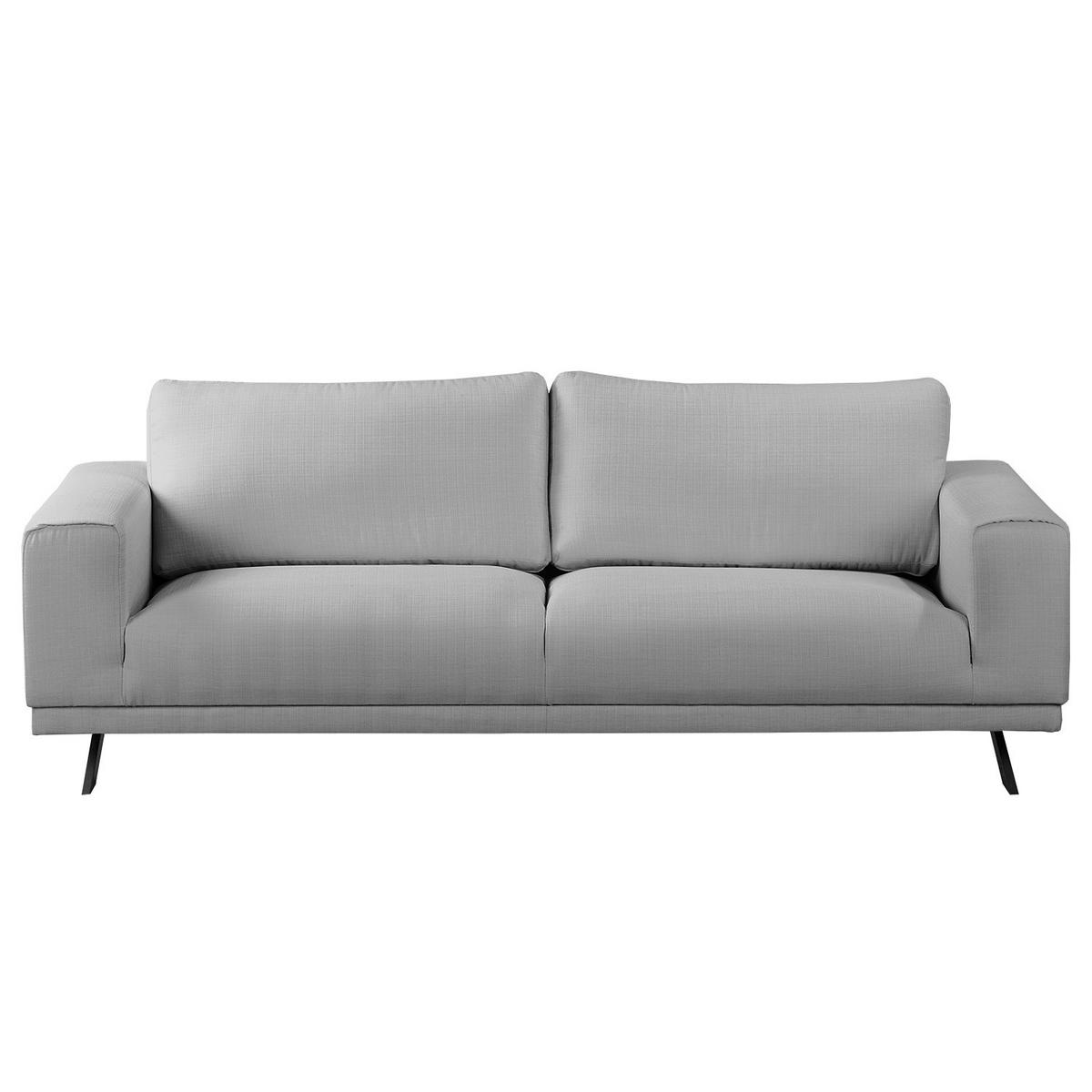3-SITZER SOFA - Strukturstoff - Hellgrau, Textil (236/81/89cm) - home24